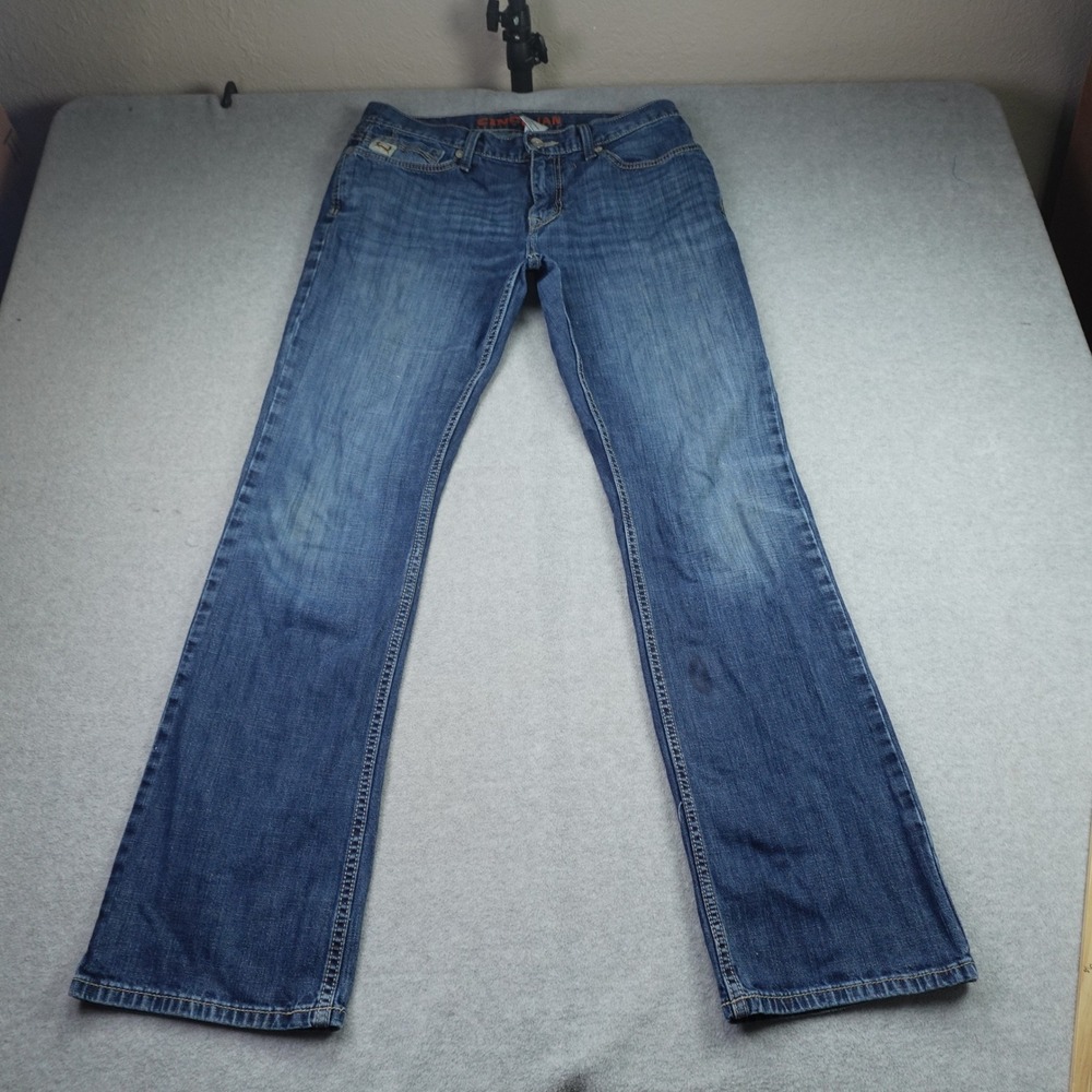 Cinch Jeans Mens 33x34 Blue Ian Western Slim Bootcut Cowboy Stretch